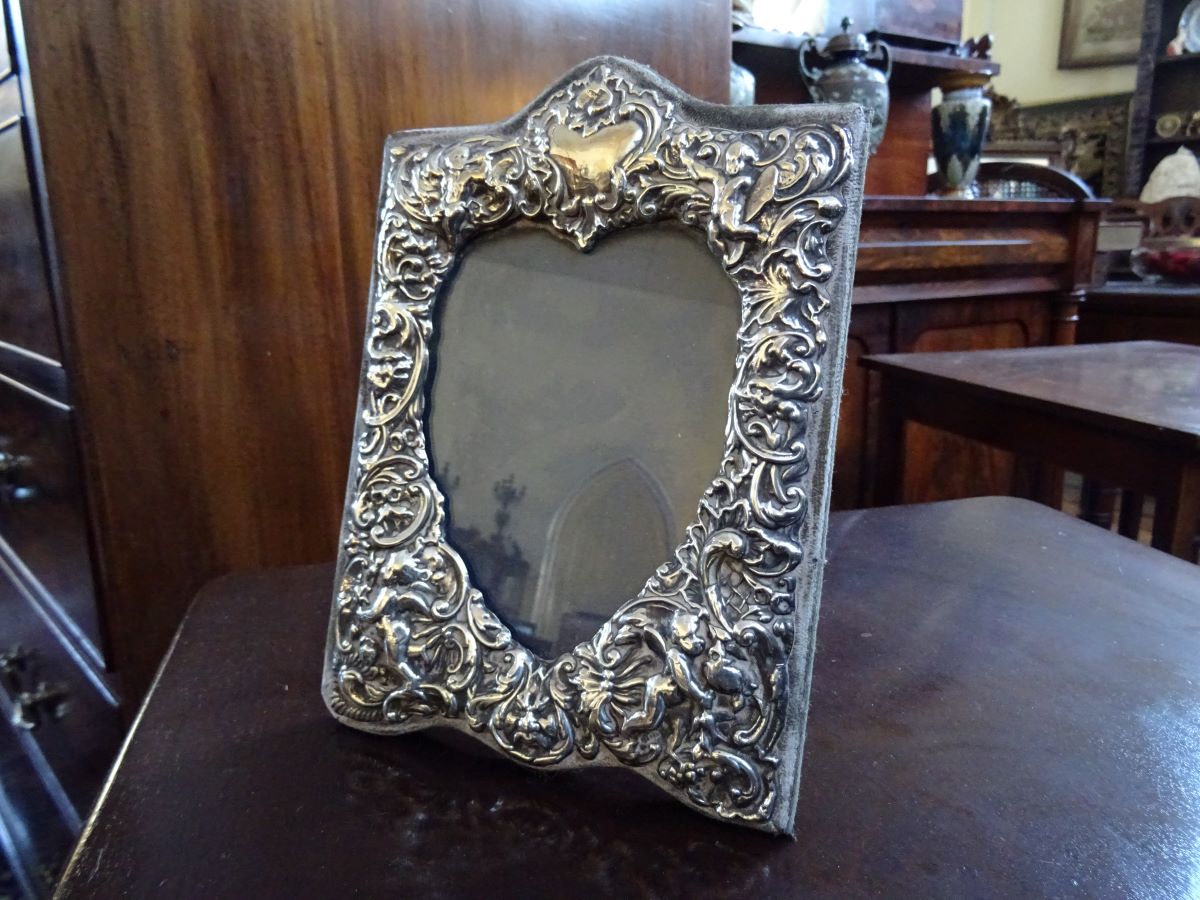 19th Century Embossed Silver Fronted Photo Frame